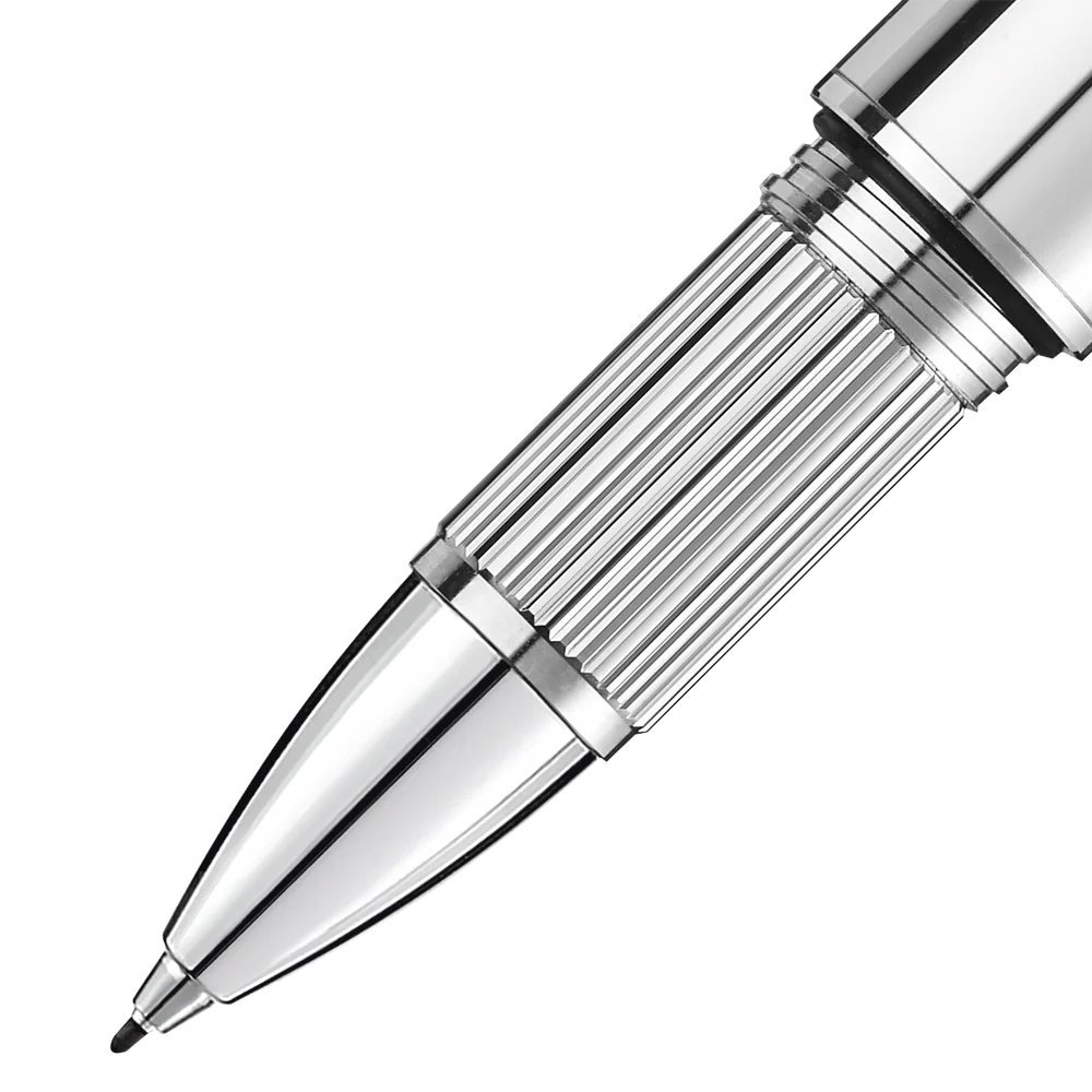 Detailansicht Montblanc StarWalker Metal Fineliner mit blauem Emblem und platinbeschichtetem Clip für anspruchsvolle Business Kundschaft in Kitzbühel