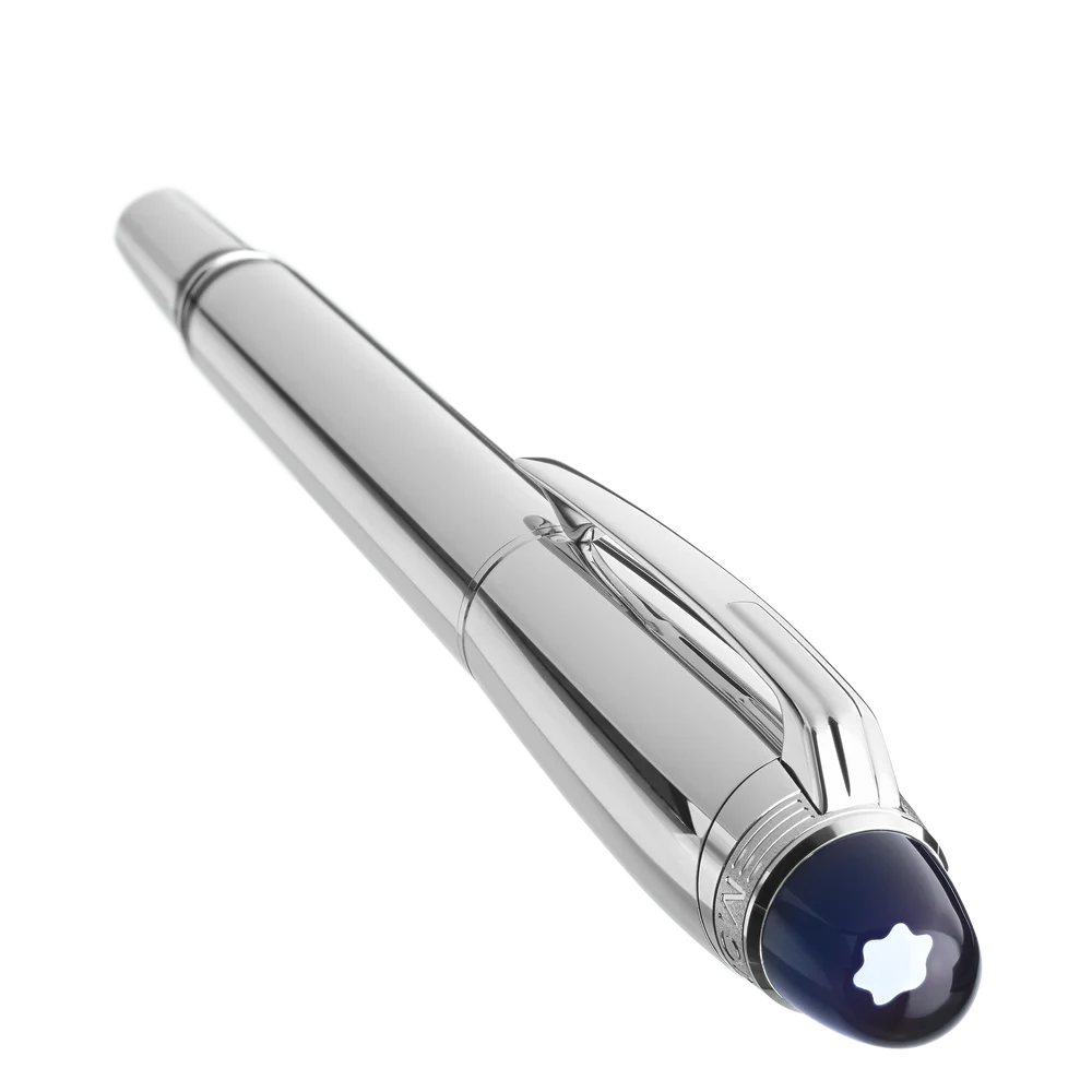 Nahaufnahme Kappe und Korpus des Montblanc StarWalker Metal Fineliner in Platinoptik hochwertiges Sammler Schreibgerät in Tirol kaufen
