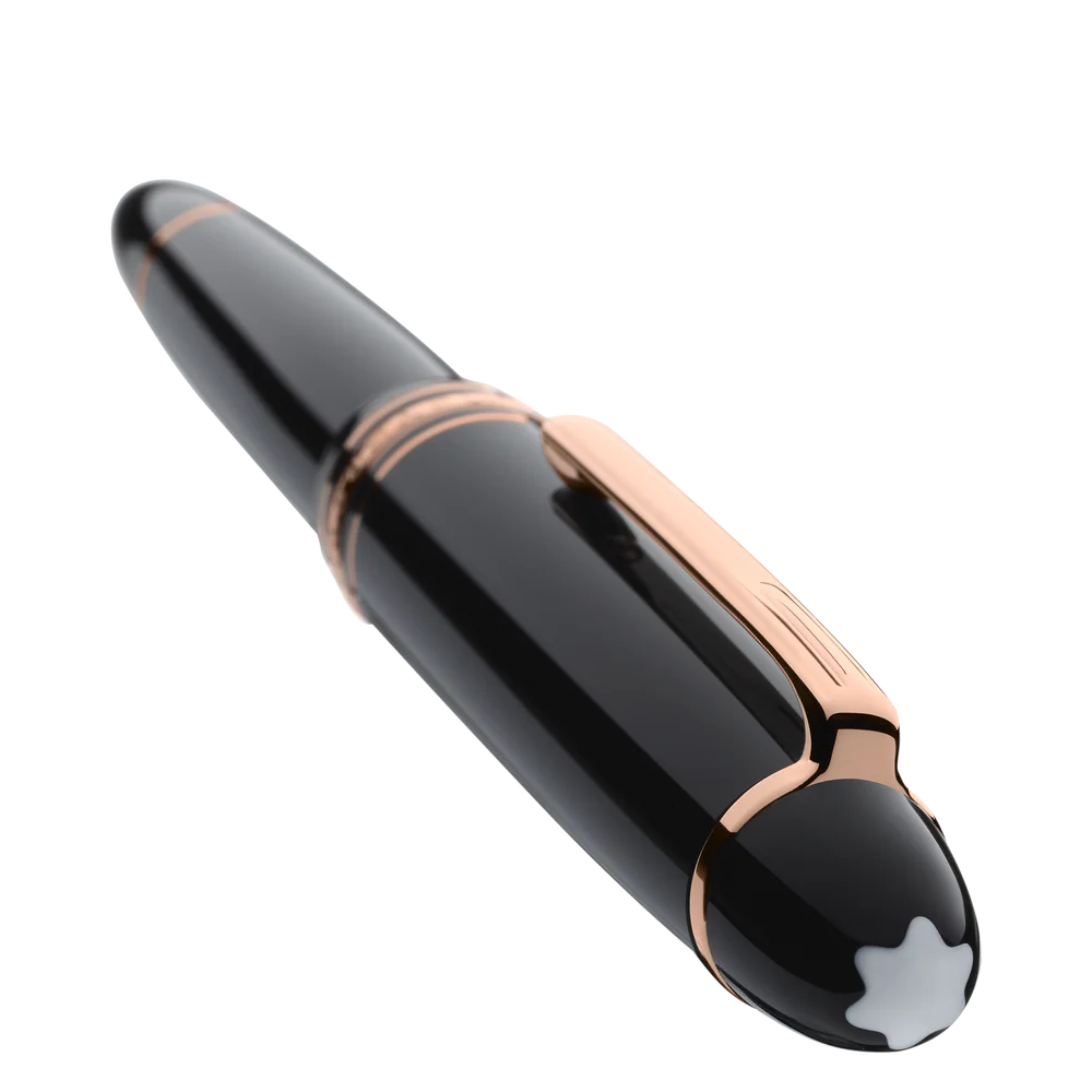 Rosevergoldeter Montblanc Meisterstück LeGrand Füllfederhalter aus schwarzem Edelharz online kaufen