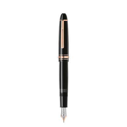 Schwarzer Montblanc LeGrand Füllfederhalter mit eingebettetem Montblanc Emblem