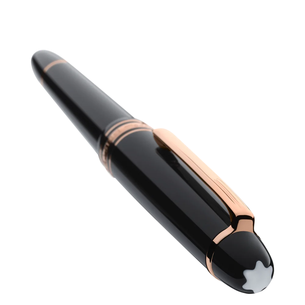 Rosévergoldeter Montblanc Meisterstück Füllfederhalter aus schwarzem Edelharz online kaufen