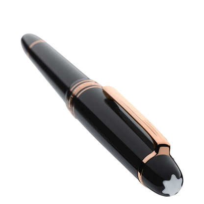 Rosévergoldeter Montblanc Meisterstück Füllfederhalter aus schwarzem Edelharz online kaufen