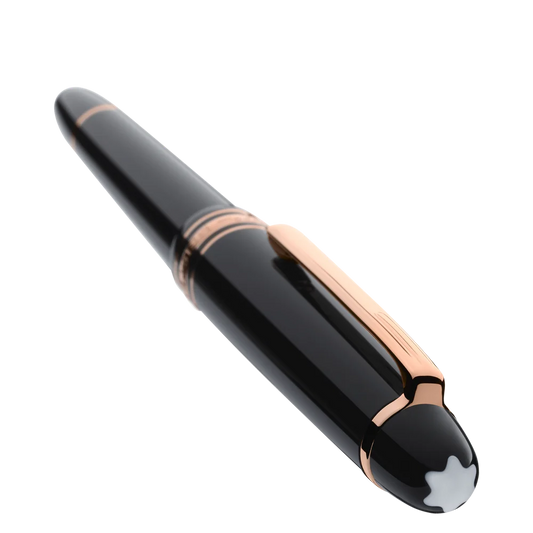 Rosévergoldeter Montblanc Meisterstück Füllfederhalter aus schwarzem Edelharz online kaufen