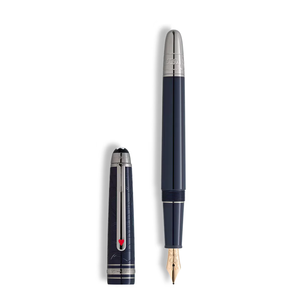 Montblanc Meisterstück In 80 Tagen um die Welt Classique Luxus Füllfederhalter in dunkelblauem Edelharz mit Zuggravur bei Montblanc Boutique Kitzbühel Tirol