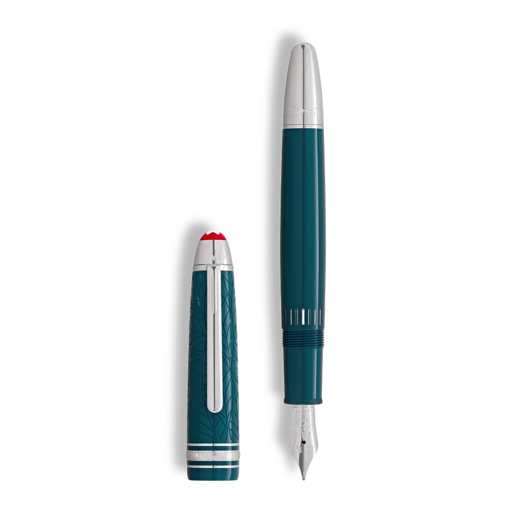 Luxuriöser Montblanc Füllfederhalter mit 585er Goldfeder und platinbeschichteten Details