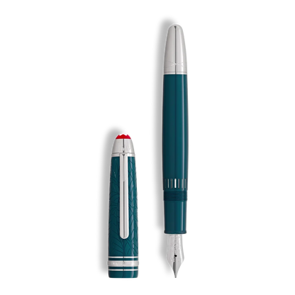 Luxuriöser Montblanc Füllfederhalter mit 585er Goldfeder und platinbeschichteten Details