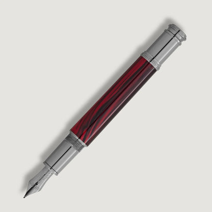 Handgefertigter Montblanc Füllfederhalter mit rutheniumbeschichtetem Clip und Familienwappen