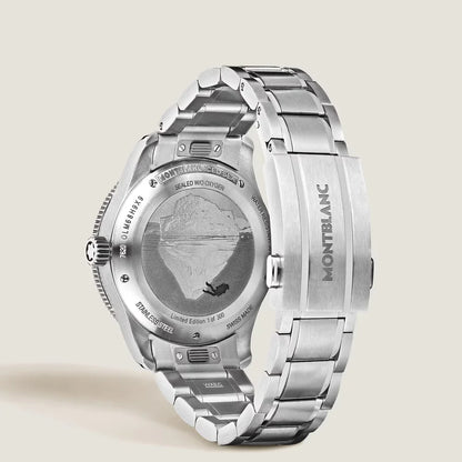 Premium Montblanc Iced Sea Automatic Date 0 Oxygen Limited Edition korallenfarbenes Gletschermotiv Mer de Glace kaufen bei Montblanc Boutique in Kitzbühel Tirol