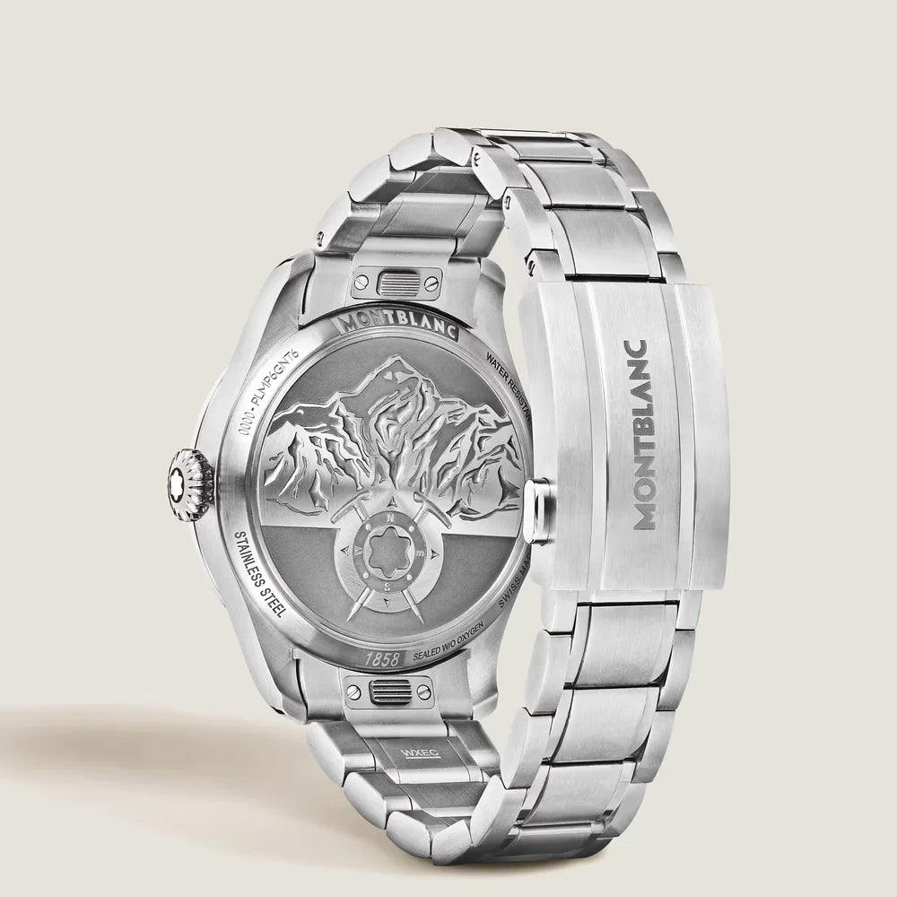 Gehäuseboden Montblanc 1858 Small Second 0 Oxygen mit Gravur Spirit of Exploration hochwertige Automatik Uhr für Sammlerinnen und Sammler in Tirol kaufen