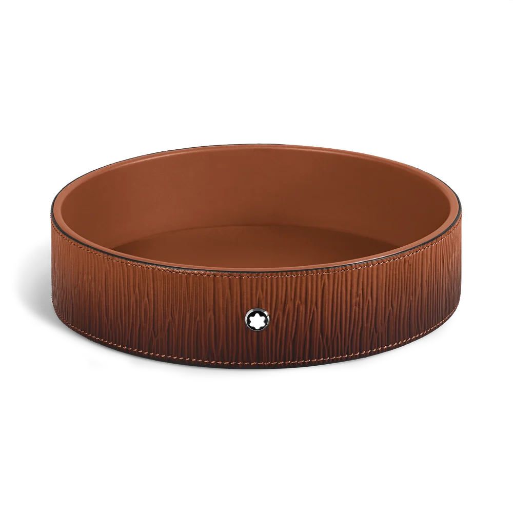 Montblanc Schreibtischablage Corteccia Sfumato Leder Fauve große runde Desk Tray online sicher kaufen Montblanc Boutique Kitzbühel Tirol