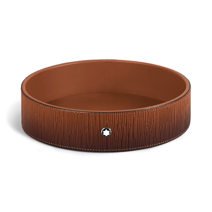Montblanc Schreibtischablage Corteccia Sfumato Leder Fauve große runde Desk Tray online sicher kaufen Montblanc Boutique Kitzbühel Tirol