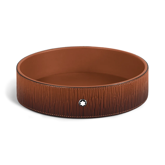 Montblanc Schreibtischablage Corteccia Sfumato Leder Fauve große runde Desk Tray online sicher kaufen Montblanc Boutique Kitzbühel Tirol
