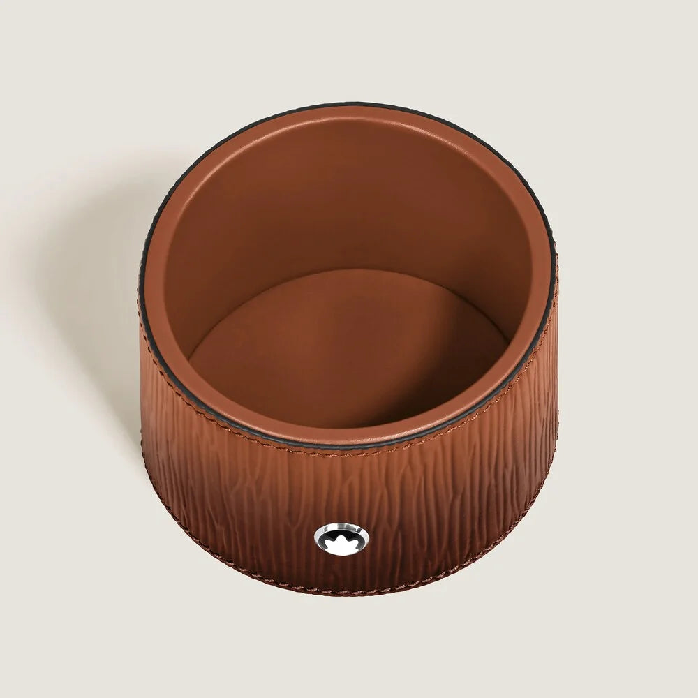 Premium Schreibtischaccessoire für Führungskräfte runde Leder Ablage rehbraun in der Montblanc Boutique Kitzbühel in Tirol kaufen