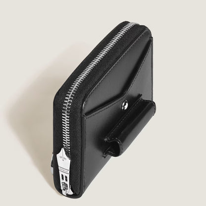 Montblanc Mini-Geldbörse 2cc Meisterstück-Leder schwarz mit Reißverschluss und Stiftschlaufe online sicher kaufen Montblanc Boutique Kitzbühel Tirol