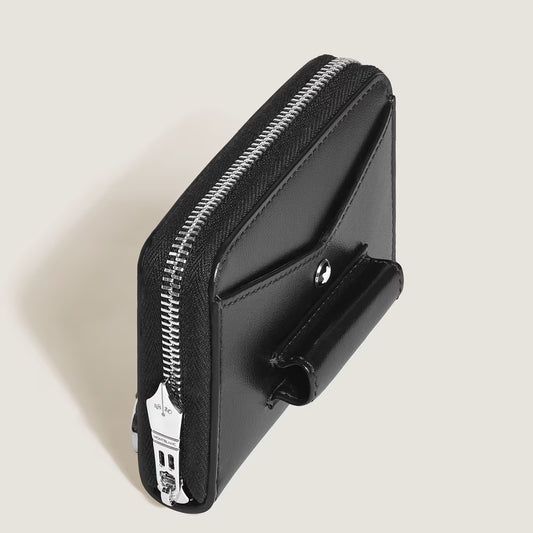 Montblanc Mini-Geldbörse 2cc Meisterstück-Leder schwarz mit Reißverschluss und Stiftschlaufe online sicher kaufen Montblanc Boutique Kitzbühel Tirol
