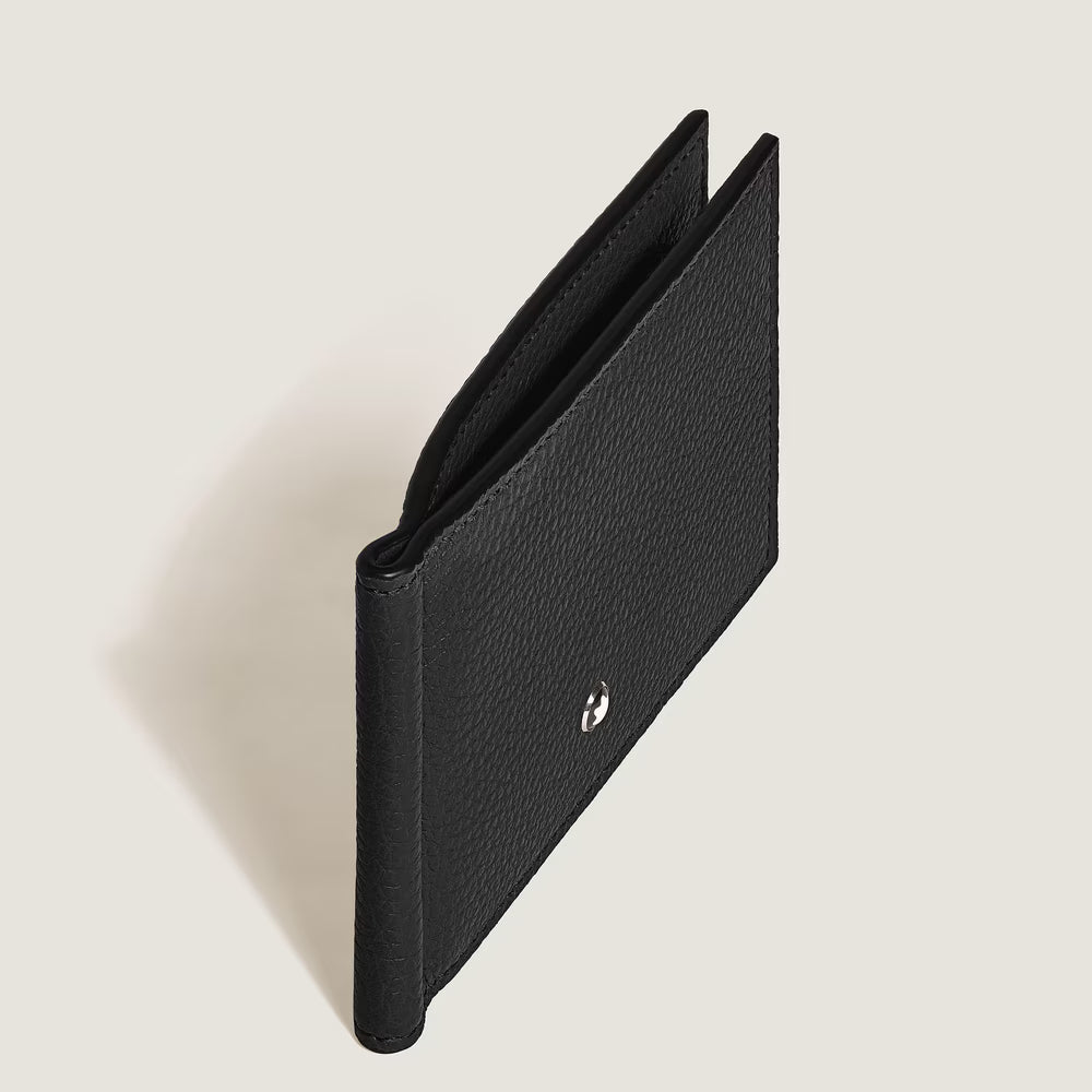 Montblanc Geldbörse 6 Fächer mit Geldklammer aus schwarzem genarbtem Leder schlanke Luxus Brieftasche online sicher kaufen Montblanc Boutique Kitzbühel Tirol
