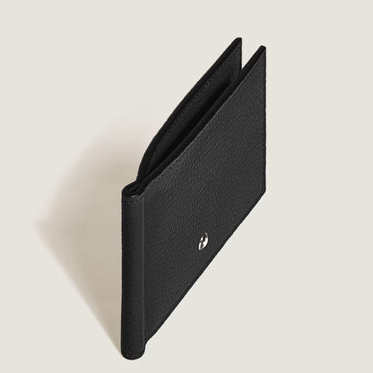Montblanc Geldbörse 6 Fächer mit Geldklammer aus schwarzem genarbtem Leder schlanke Luxus Brieftasche online sicher kaufen Montblanc Boutique Kitzbühel Tirol