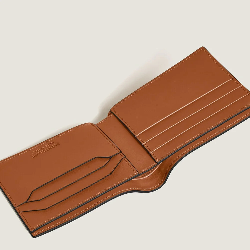 Detailansicht Corteccia Sfumato-Leder mit Baumrindenprägung handaufgetragener Farbverlauf Fauve Montblanc Geldbörse für anspruchsvolle Kundschaft