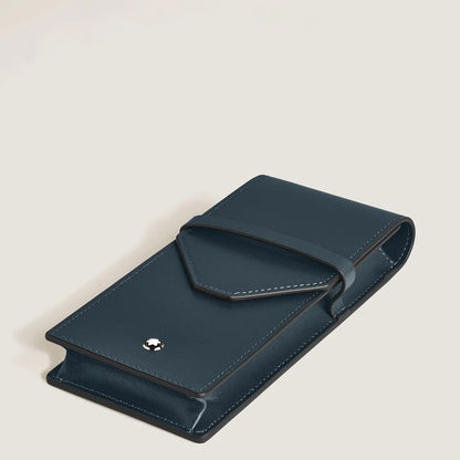 Montblanc Envelope 3 Stifte Etui aus samtblauem Meisterstück Leder