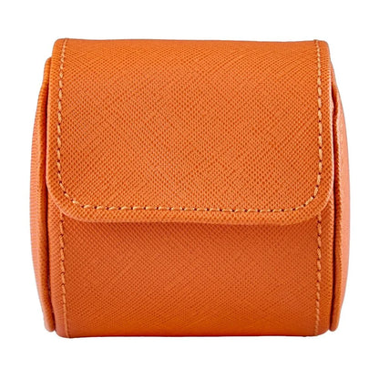 WOLF 1834 - Seltzer Einzeluhrrolle Luxus Uhrenetui für eine Uhr in Orange-Pfirsich mit Chromverschluss sicher im Juwelier Tirol Shop online kaufen