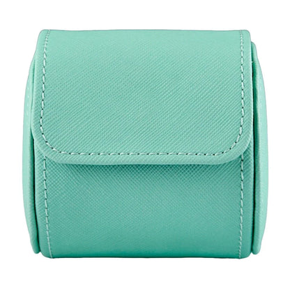 WOLF 1834 - Seltzer Einzeluhrrolle Luxus Uhrenetui in Minze und Transformative Teal mit Chrom Popper Verschluss sicher im Juwelier Tirol Shop online kaufen