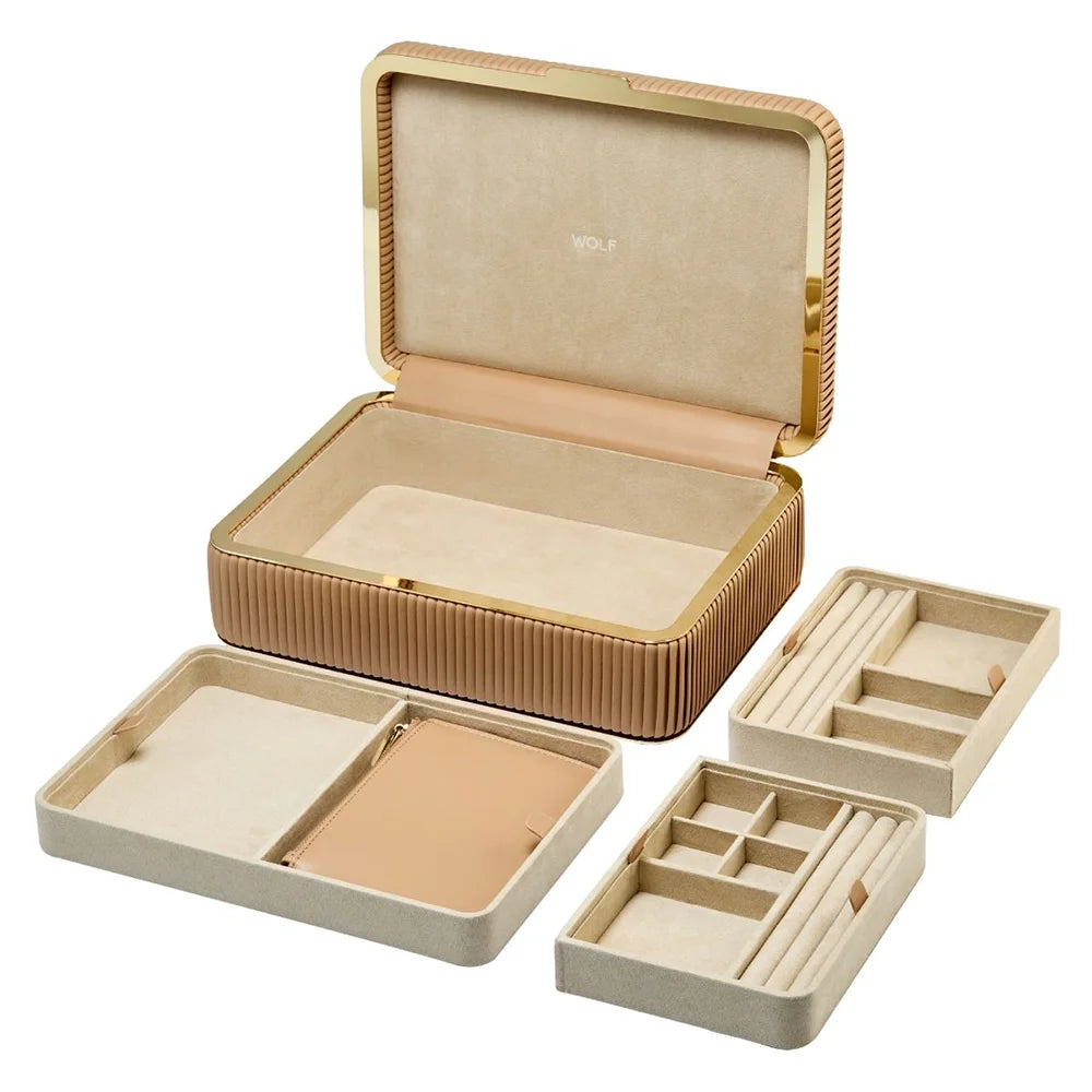 WOLF 1834 - Luxus Schmuckschatulle Bella Medium aus veganem Leder mit innovativer Facheinteilung und abnehmbaren Tabletts im Juwelier Tirol Shop kaufen