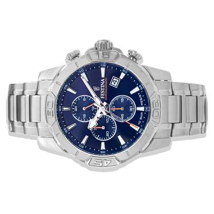 Festina Timeless Chronograph Herren F20704/2 Blau Edelstahlarmband