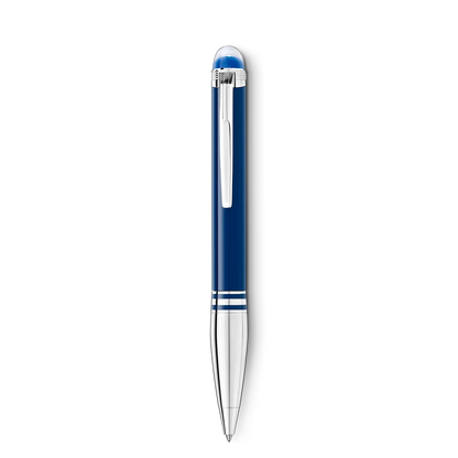 Hochwertiges Montblanc Schreibgerät mit schwebendem Emblem unter blauer Kuppel