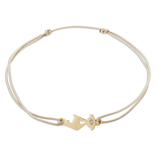 KitzSpirit© beiges Armband • KB-Gams Gelbgold • optional Brillant