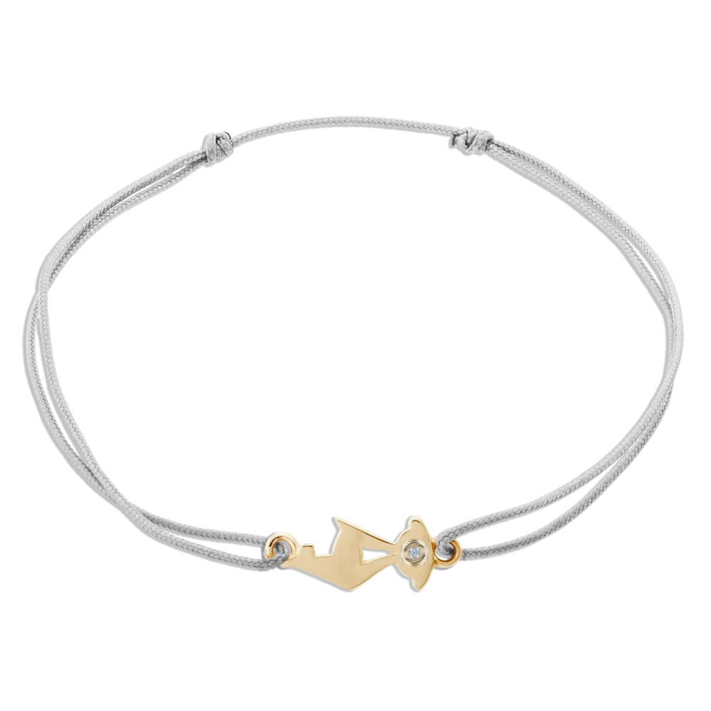 KitzSpirit© graues Armband • KB-Gams Gelbgold • optional Brillant