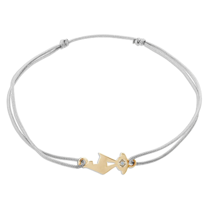 KitzSpirit© graues Armband • KB-Gams Gelbgold • optional Brillant