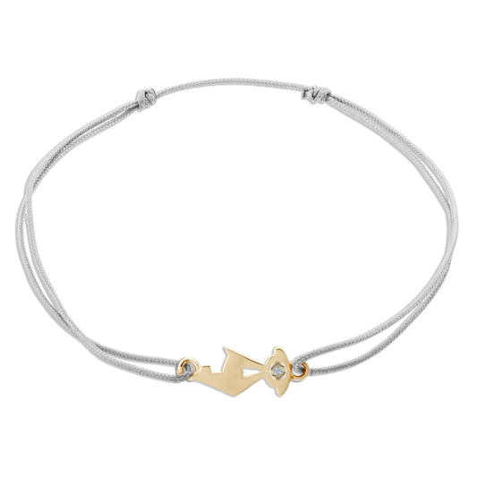 KitzSpirit© graues Armband • KB-Gams Gelbgold • optional Brillant