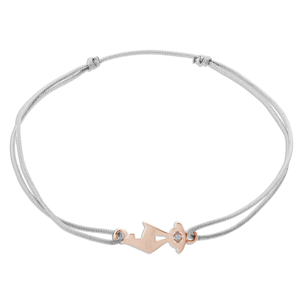 KitzSpirit© graues Armband • KB-Gams Roségold • optional Brillant