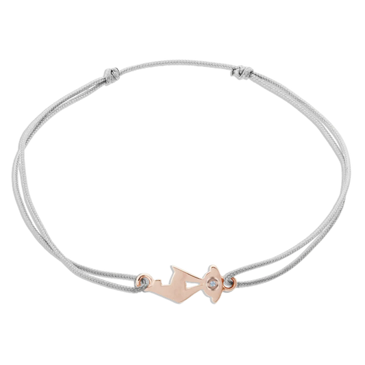 KitzSpirit© graues Armband • KB-Gams Roségold • optional Brillant