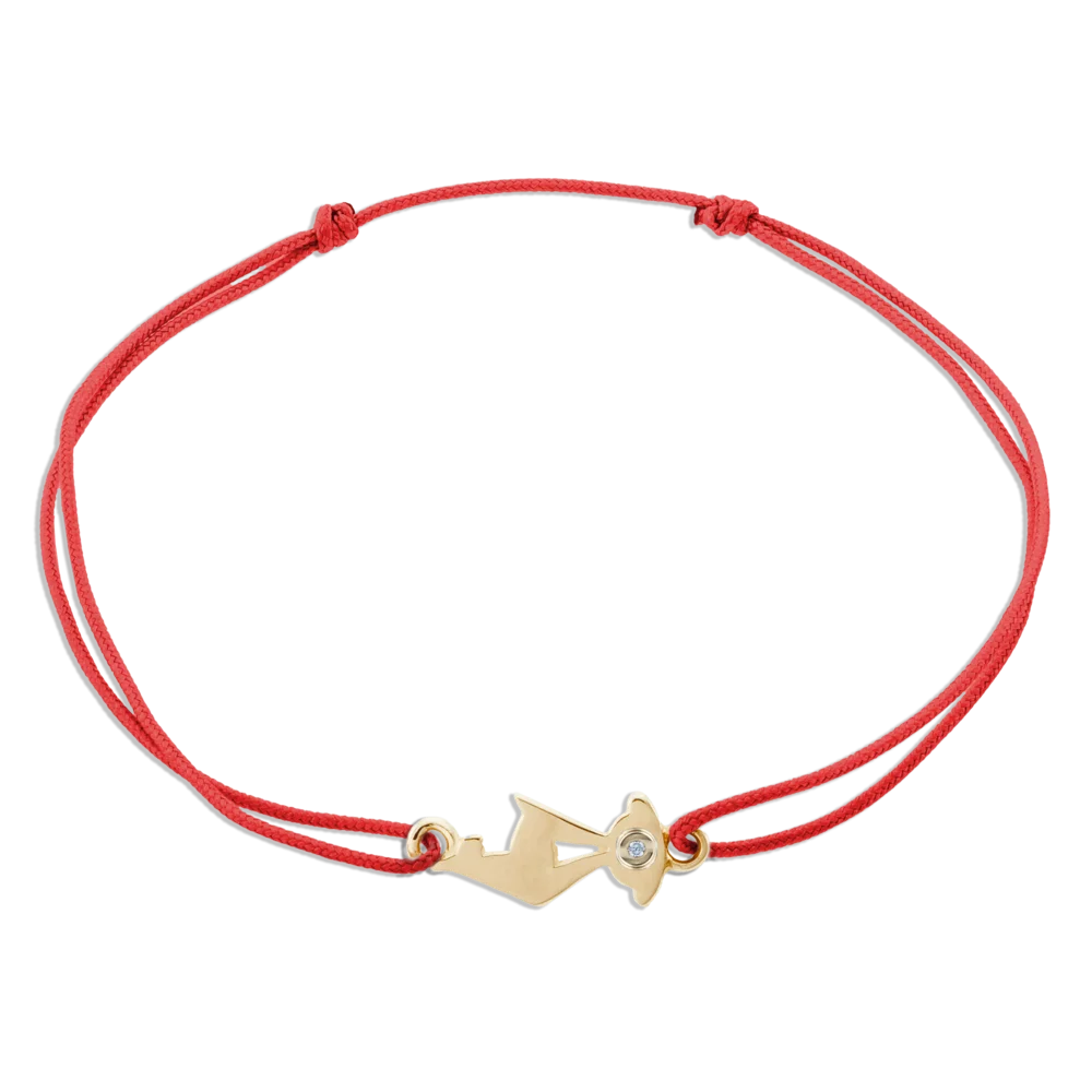 KitzSpirit© rotes Armband • KB-Gams Gelbgold • optional Brillant