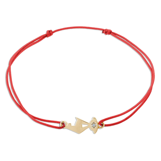 KitzSpirit© rotes Armband • KB-Gams Gelbgold • optional Brillant