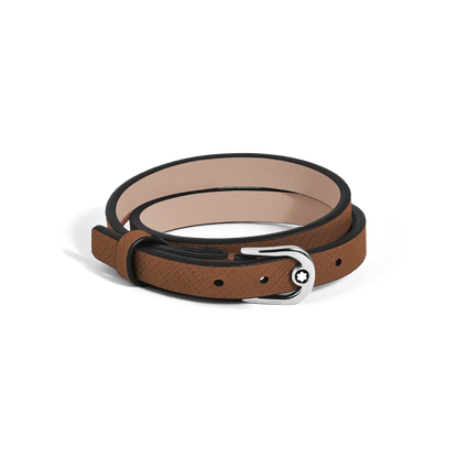 Exklusives Montblanc Lederarmband mit poliertem Edelstahlverschluss