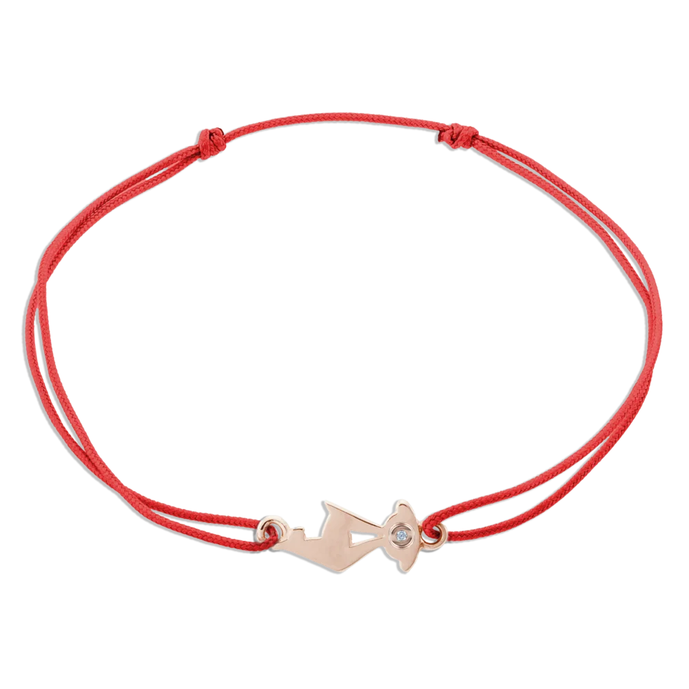 KitzSpirit© rotes Armband • KB-Gams Roségold • optional Brillant