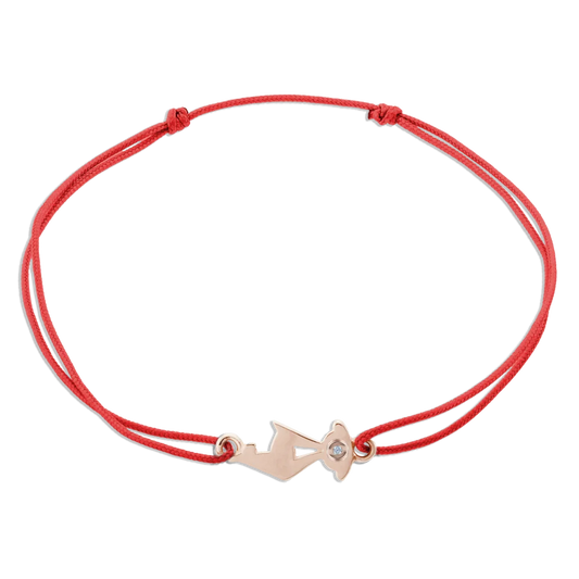 KitzSpirit© rotes Armband • KB-Gams Roségold • optional Brillant