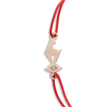 KitzSpirit© rotes Armband • KB-Gams Roségold • optional Brillant