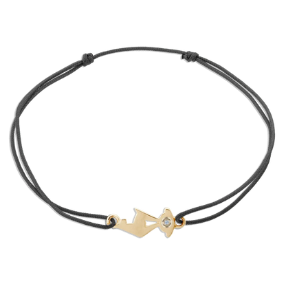 KitzSpirit© schwarzes Armband • KB-Gams Gelbgold • optional Brillant