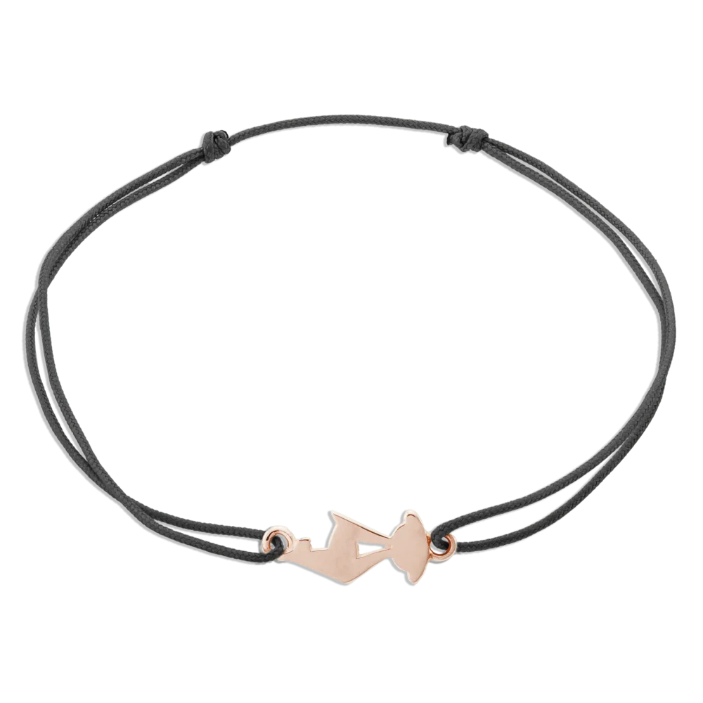 Kitz Gams Roségold • schwarzes Armband • optional Brillant