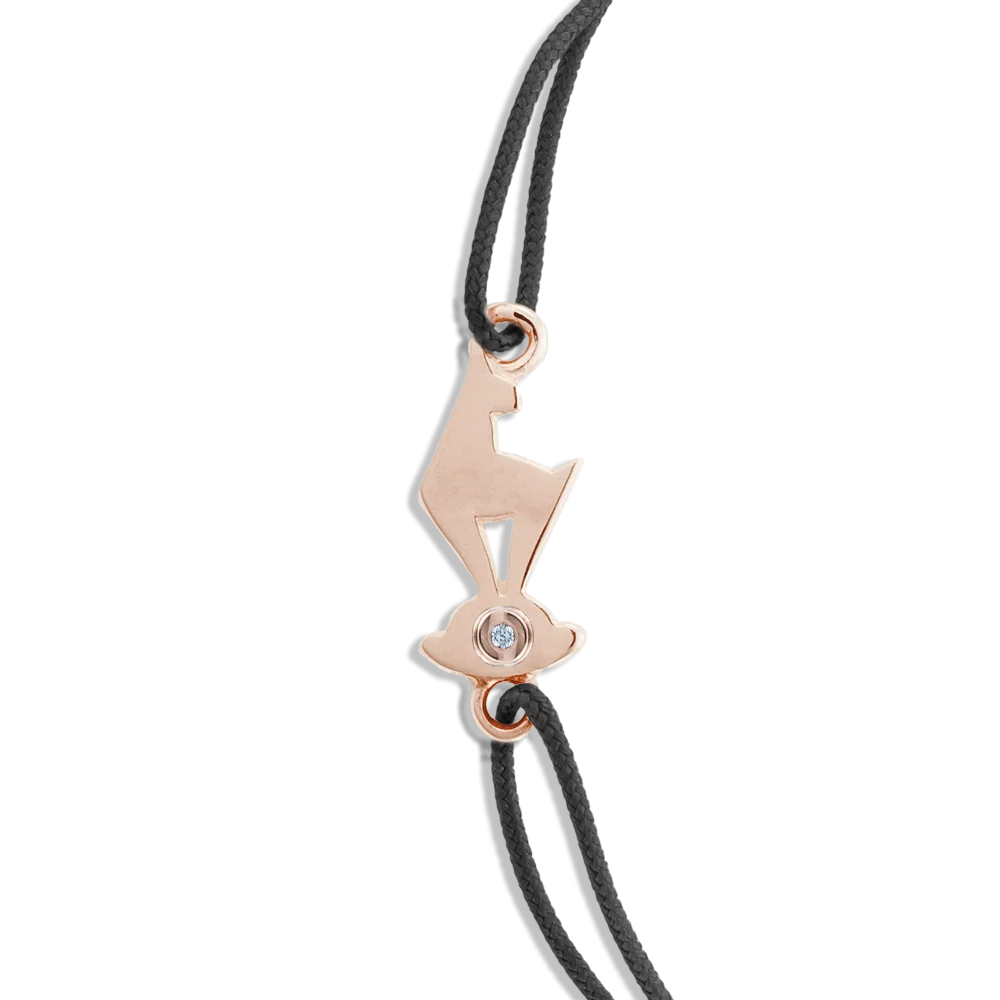 Kitz Gams Roségold • schwarzes Armband • optional Brillant