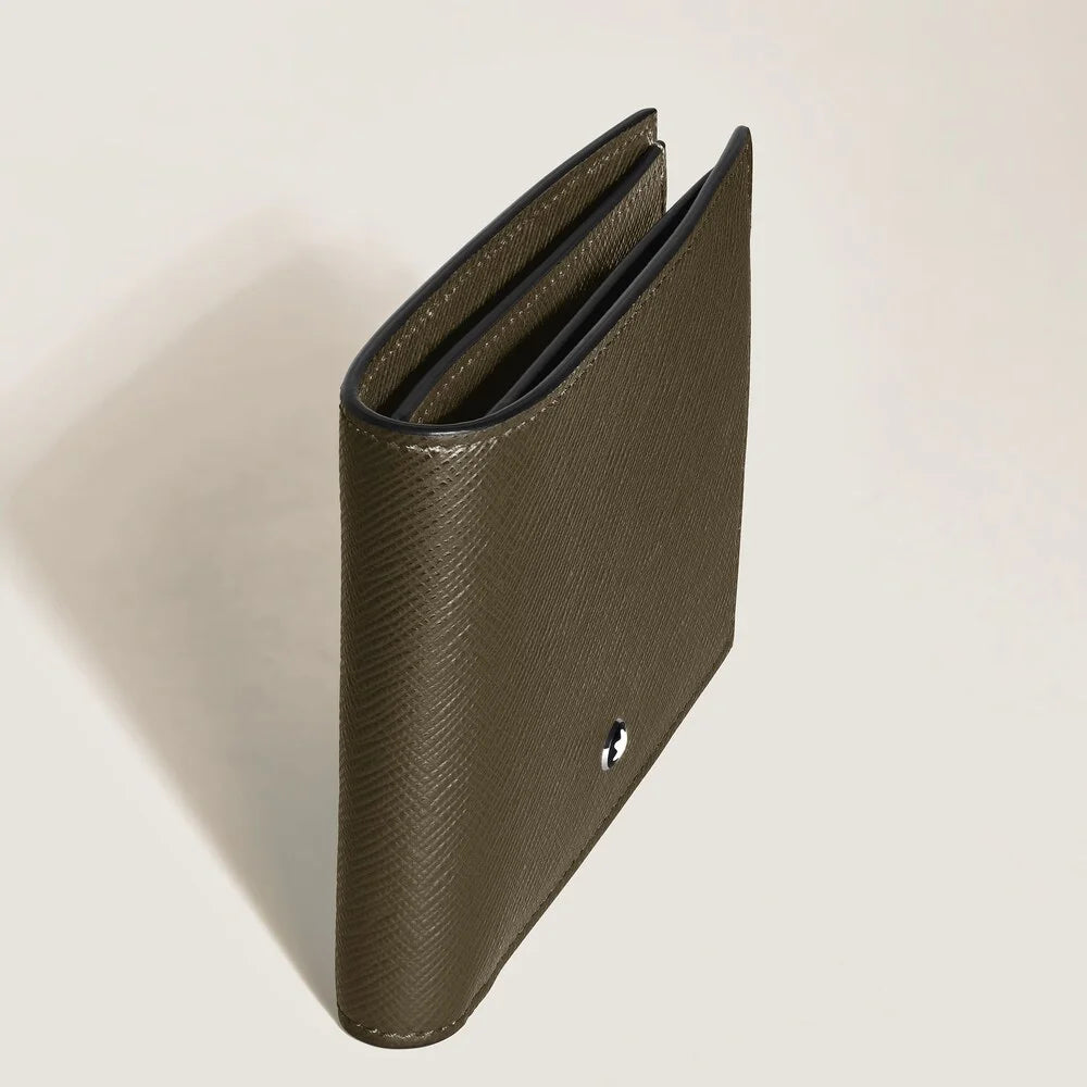 Montblanc Brieftasche 6 cc aus geprägtem Sartorial Leder in Khaki