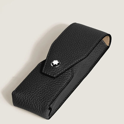 Etui Montblanc Envelope für 2 Schreibgeräte aus schwarzem genarbtem Leder