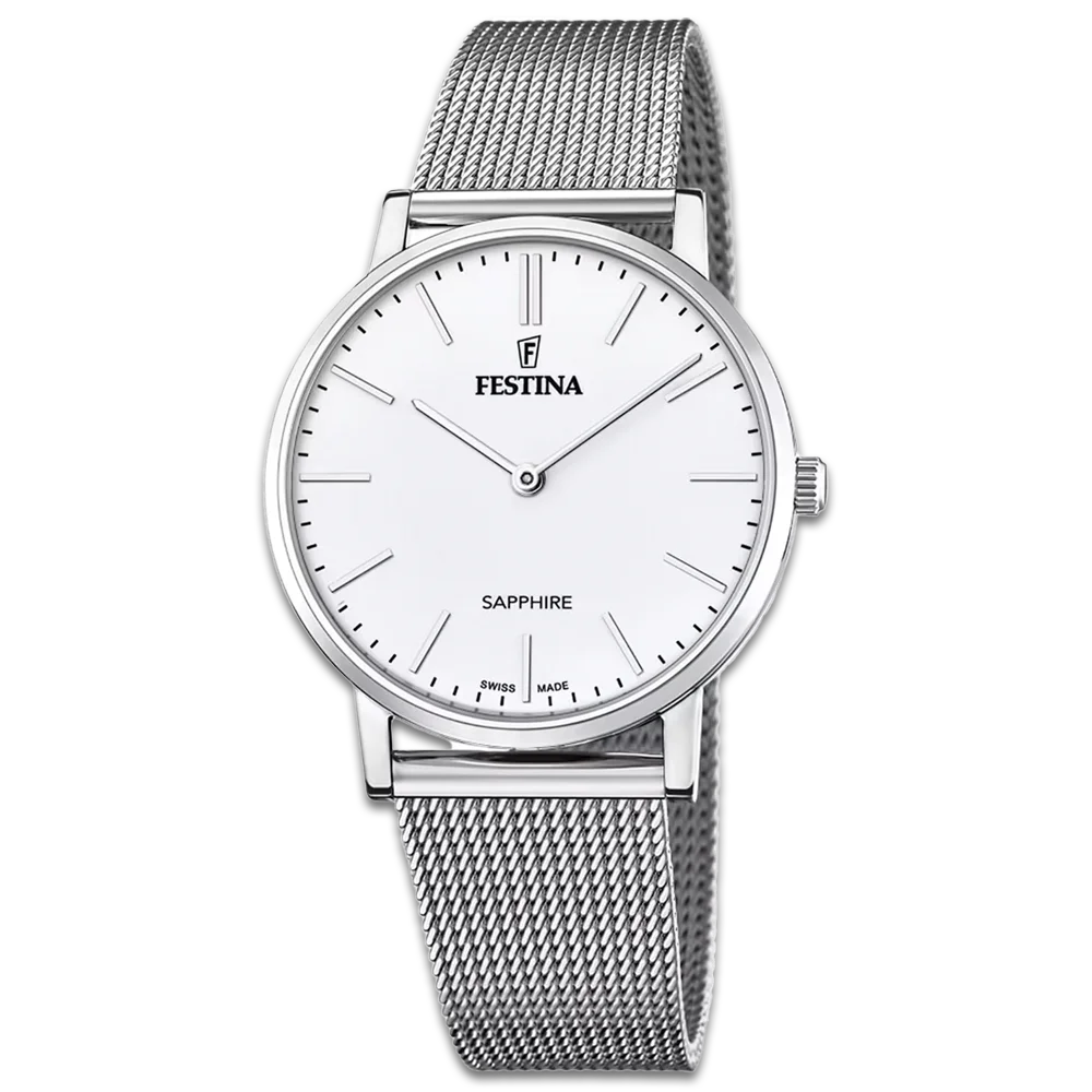 Festina Herren Uhr Swiss Made F20014/1 Edelstahl Armband