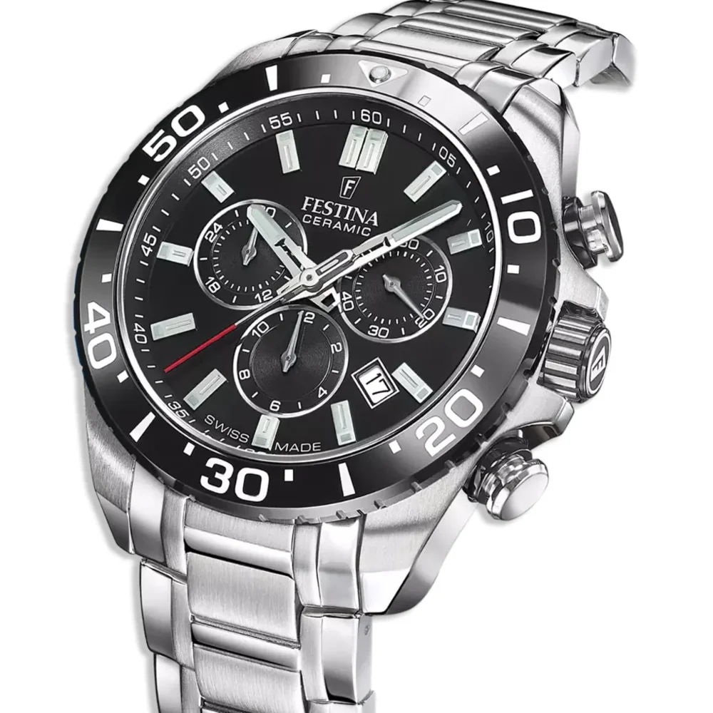 Festina Swiss Made Chronograph schwarz – hochwertige Herrenuhr online kaufen 