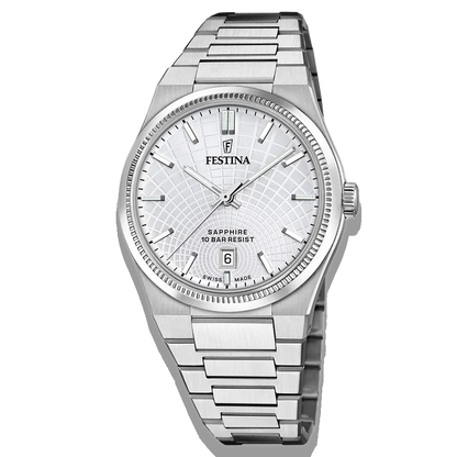 Festina Herrenuhr Swiss Made Rivé F20051/1 silberfarben