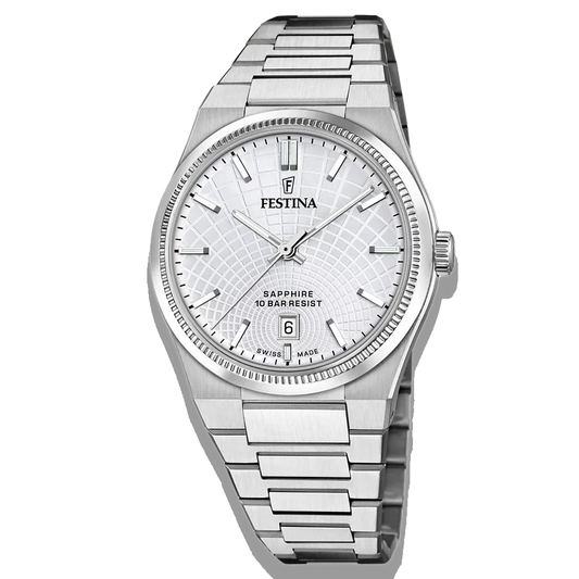 Festina Herrenuhr Swiss Made Rivé F20051/1 silberfarben