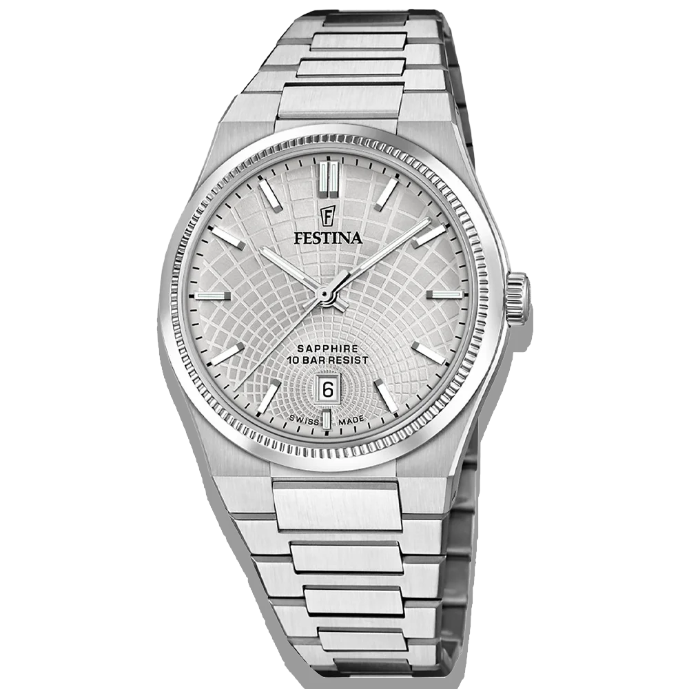 Festina Herrenuhr Swiss Made Rivé F20051/2 silberfarben